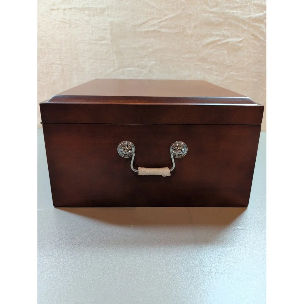 PCS Locking Wooden Coin Storage Cabinet Chest Morgan Peace Dollar Box